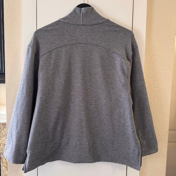 Ministry of Supply Womens Fusion Terry Open Cardigan Medium Gray Minimalist - Picture 3 of 5